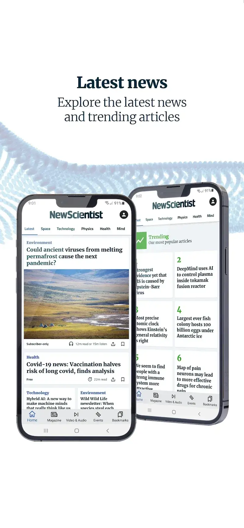 Capture d'écran de l'application New Scientist 2