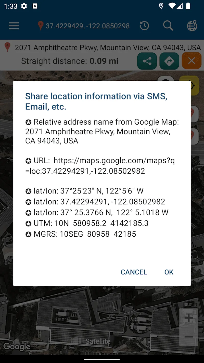 Captura de pantalla de Coordenada de Mapa 3