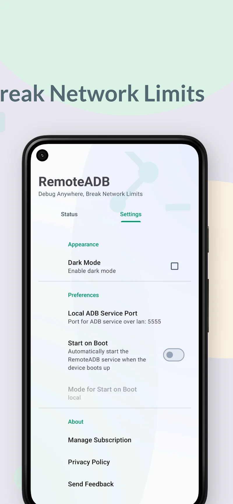 Cuplikan layar RemoteADB 2