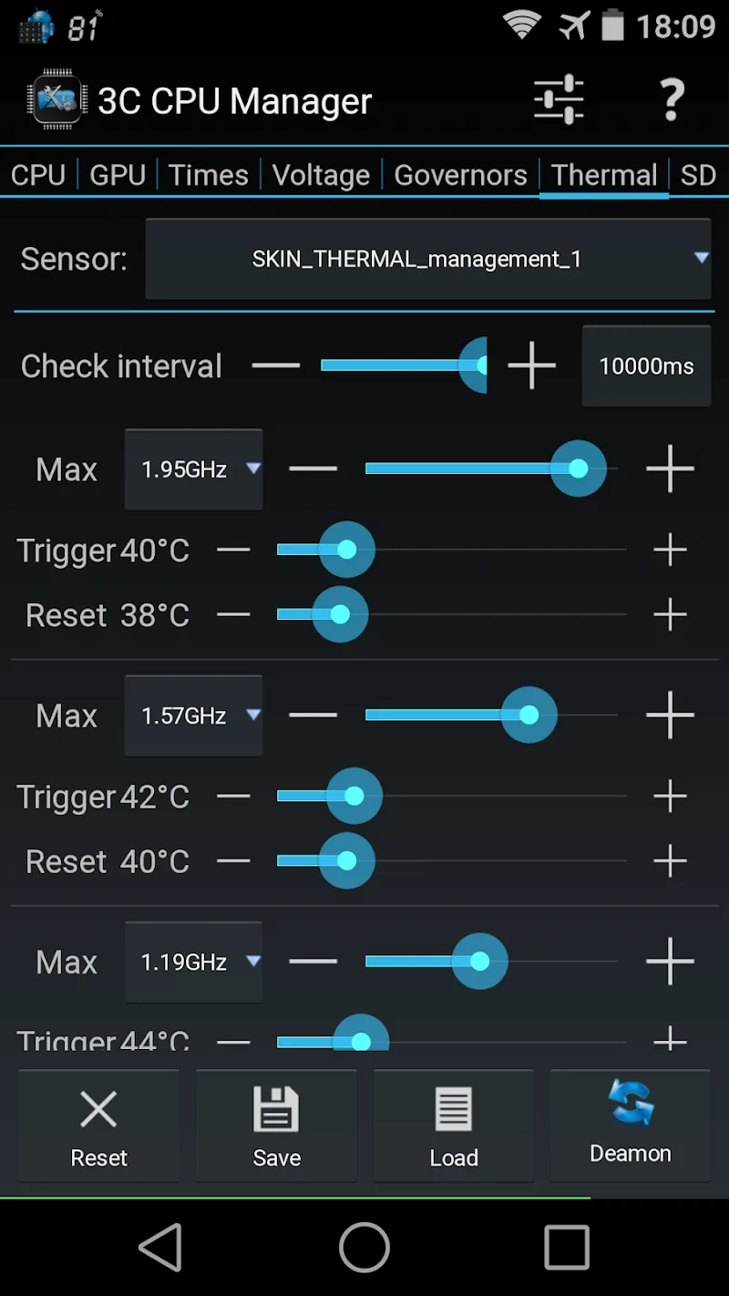 Capture d'écran de 3C CPU Manager 4