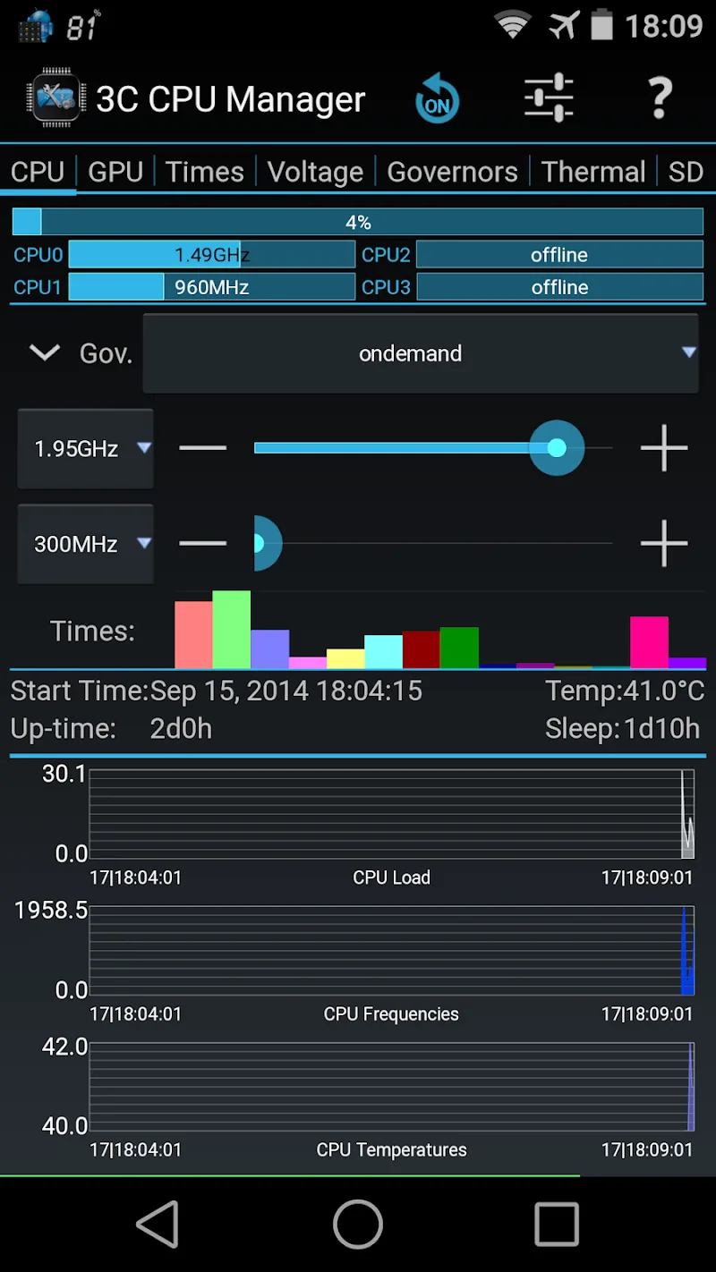 Capture d'écran 1 de l'application 3C CPU Manager