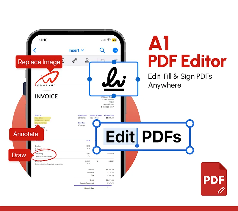 Captura de pantalla 1 de PDF Editor by A1