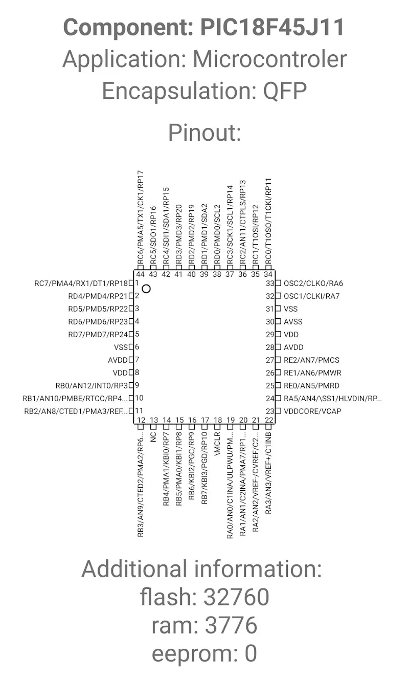 ภาพหน้าจอ Electronic Component Pinouts 3