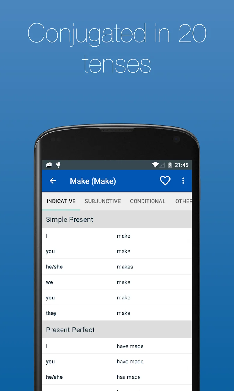 Capture d'écran d'English Verb Conjugator Pro 4