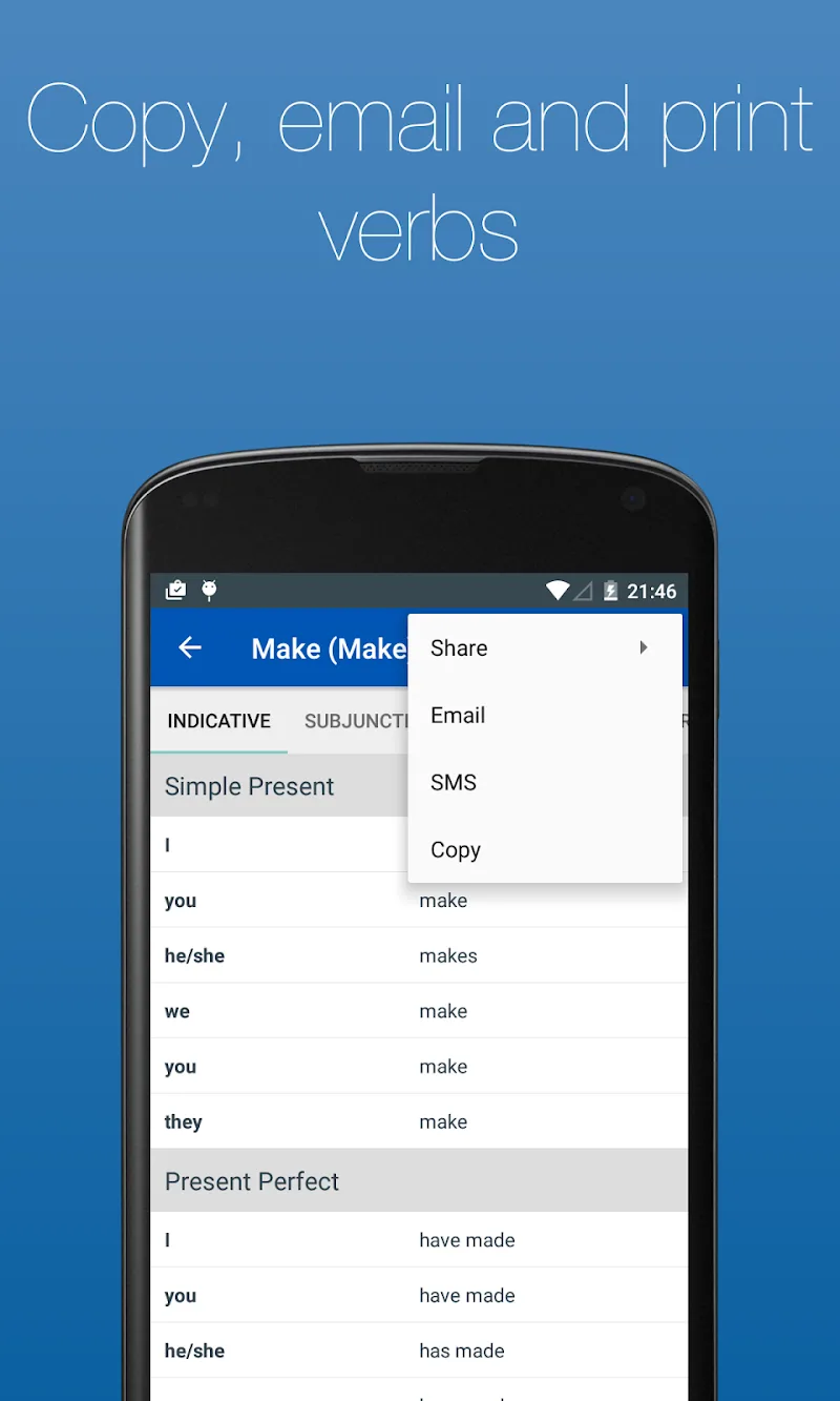 Capture d'écran d'English Verb Conjugator Pro 5