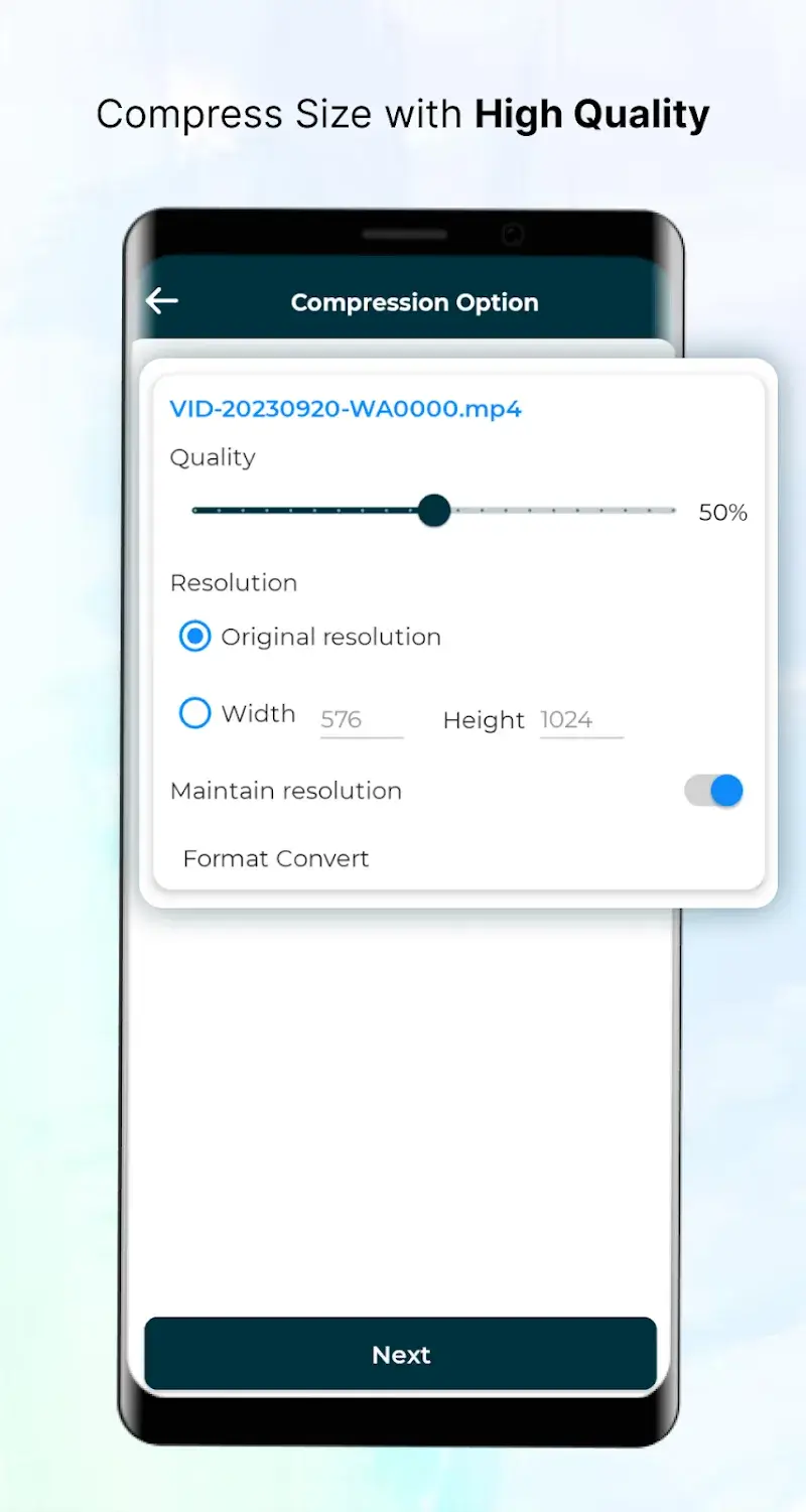 Prévia 6 do app Video Converter & Compressor