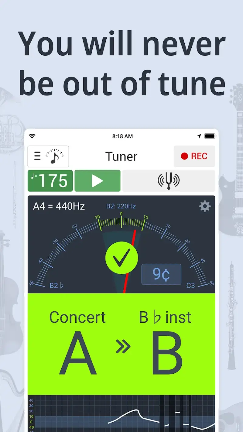 ภาพหน้าจอ Tuner Metronome 1