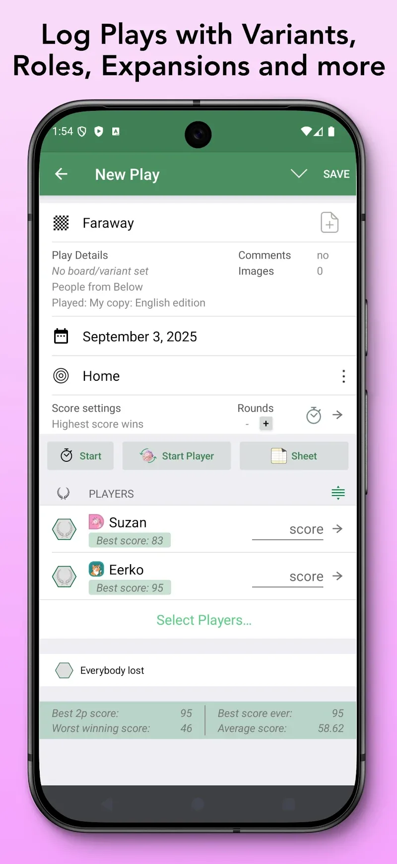 Board Game Stats in-app preview 3
