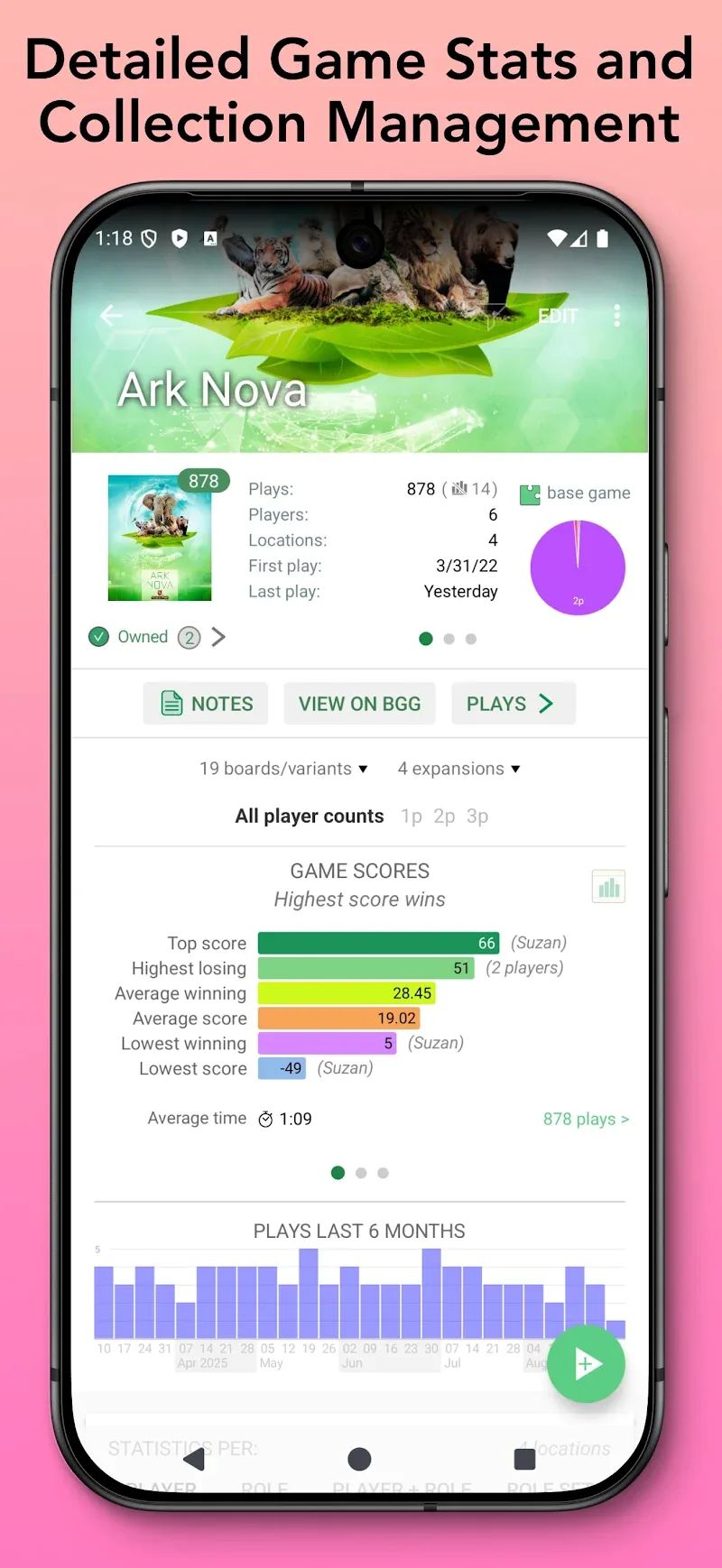 Board Game Stats in-app preview 2