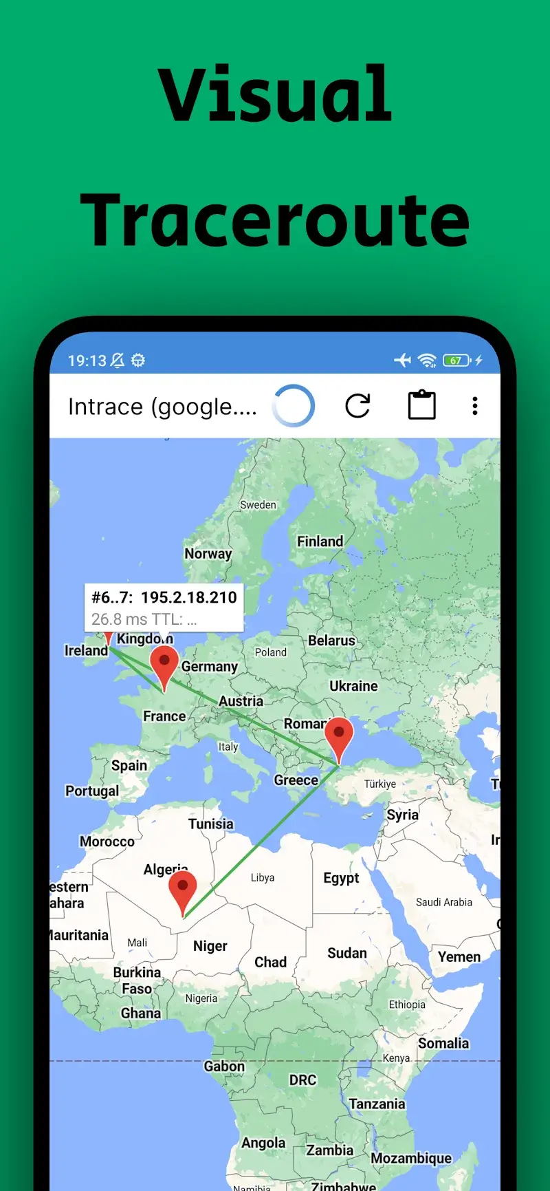 Intrace: Visual Traceroute - ภาพหน้าจอ 1