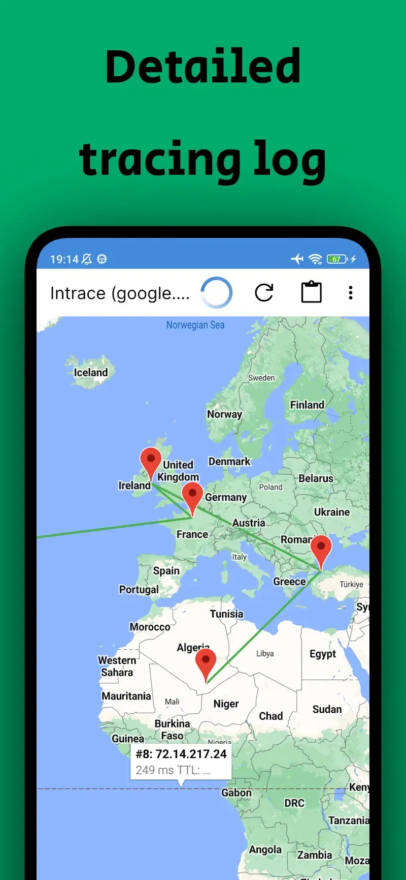 Intrace: Visual Traceroute - ภาพหน้าจอ 3