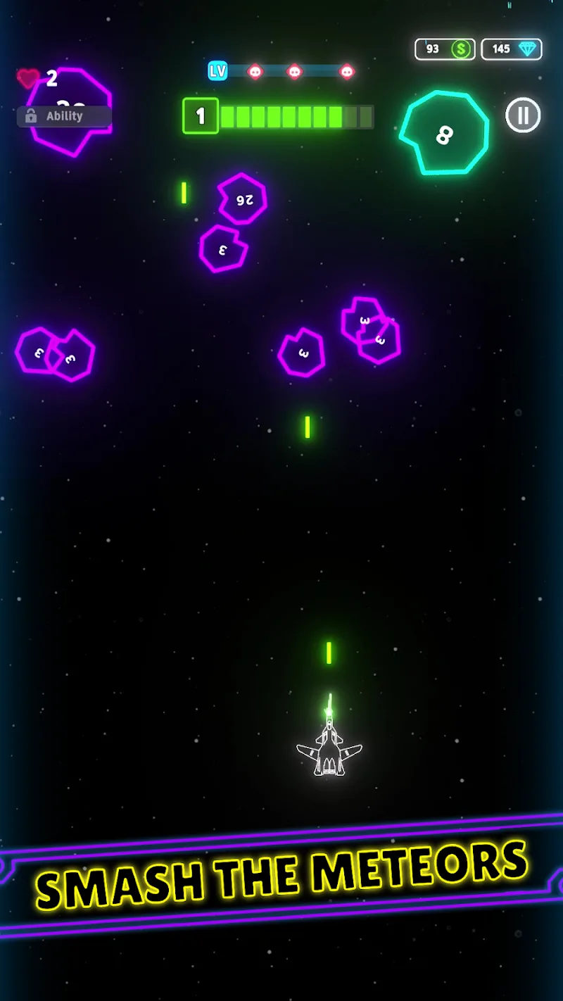 Captura de pantalla del gameplay de Neon Wings 1