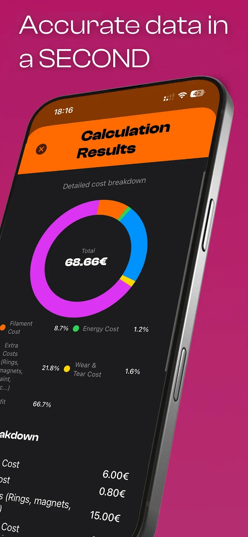 3Dcalc+ Captura de Tela 2: Visualização detalhada das ferramentas de cálculo