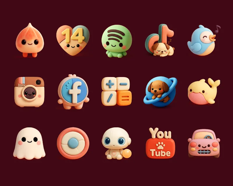 Tangkapan layar pratinjau Cuties - Icon Pack 3