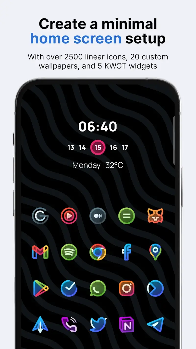 AlineT Bold Linear Icon Pack Captura de pantalla 1