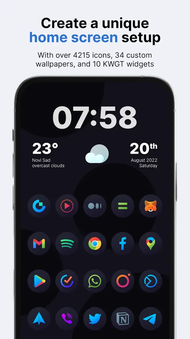 Screenshot 1 di Hera Dark: Circle Icon Pack