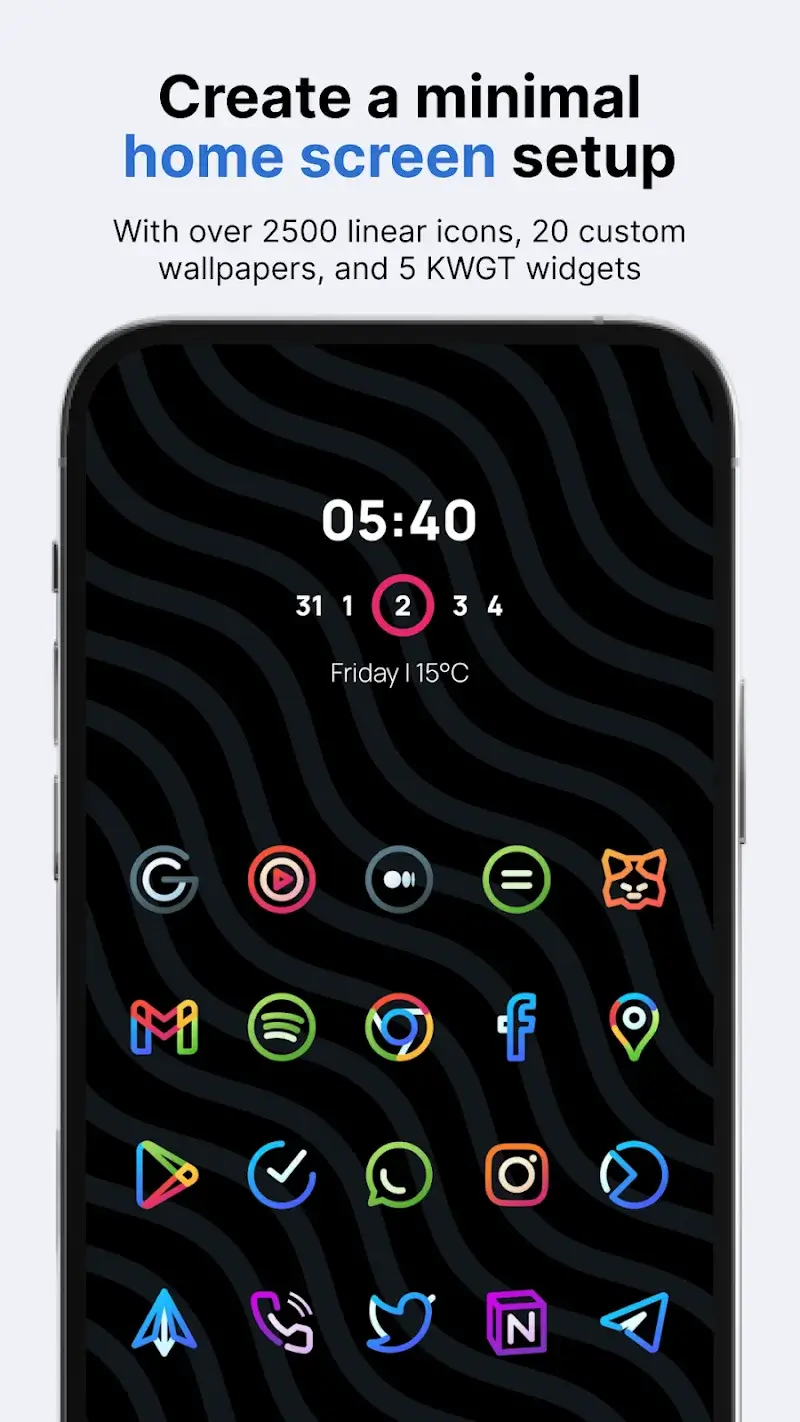Aline: bold linear icon pack capture d'écran 1