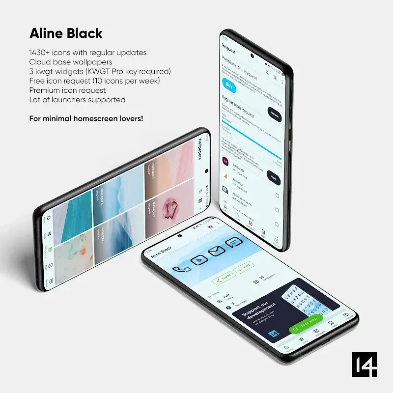 Aline Black: gambar paket ikon linear 2