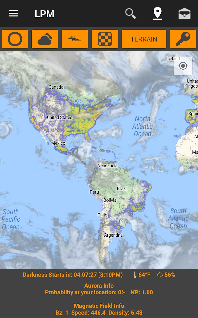 Tangkapan layar Light Pollution Microsoft - Dark Sky 2