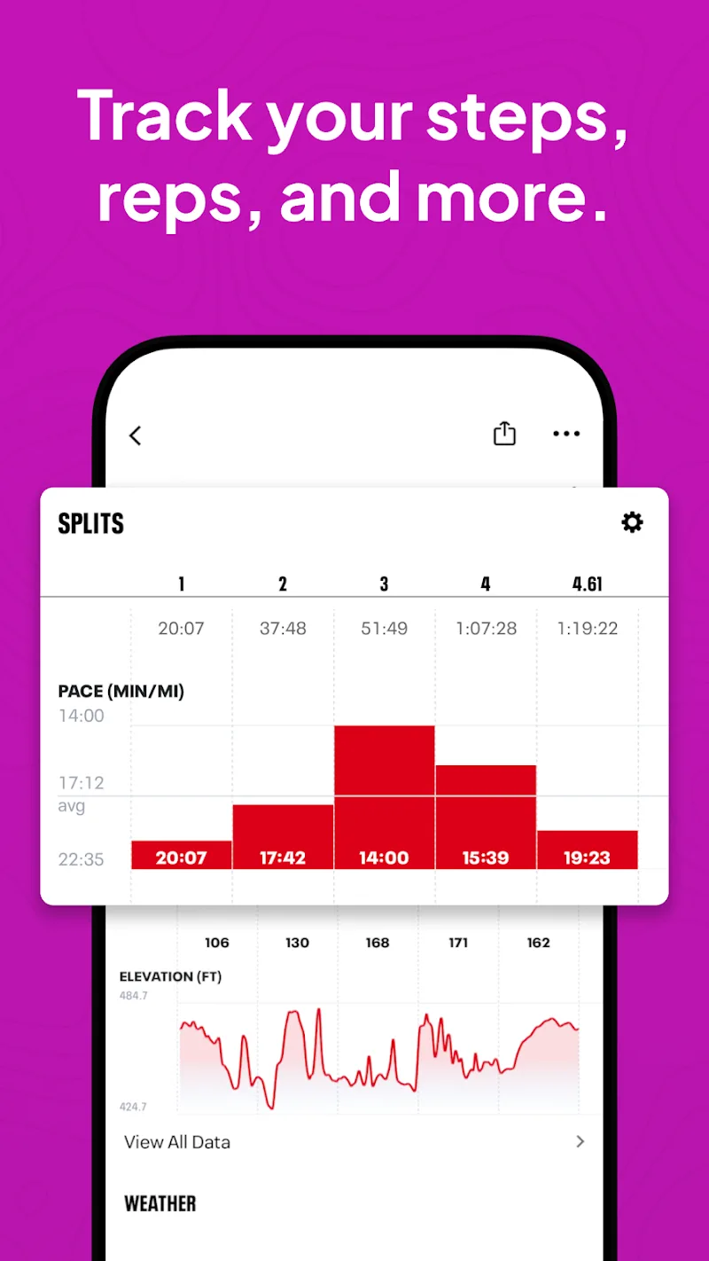Pratinjau dalam aplikasi Map My Walk 3