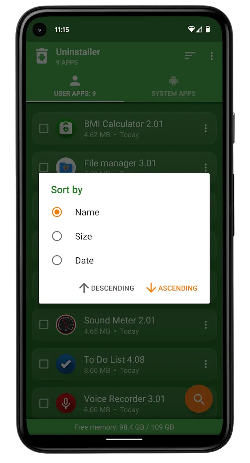 Uninstaller v3.5 APK captura de pantalla 5
