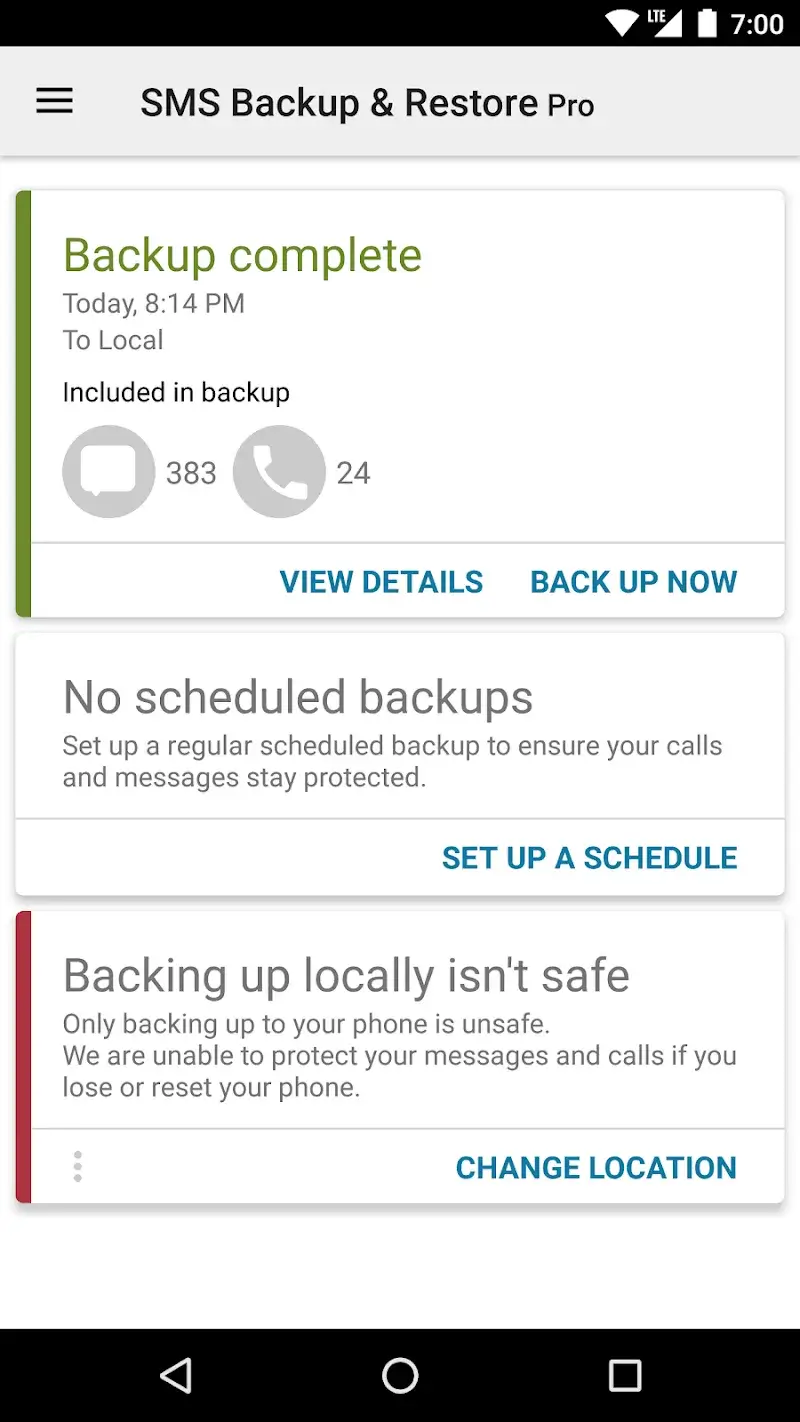 SMS Backup & Restore Pro ekran görüntüsü 2
