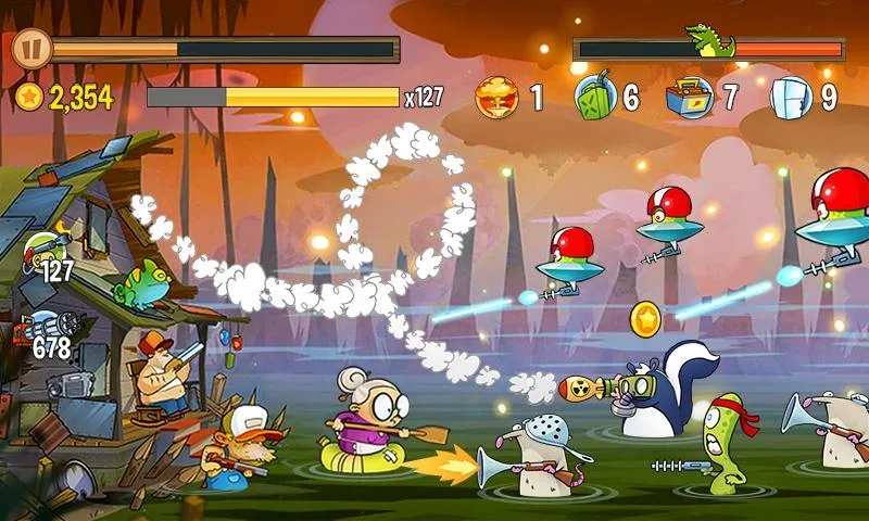 Capture d'écran 3 de Swamp Attack MOD APK
