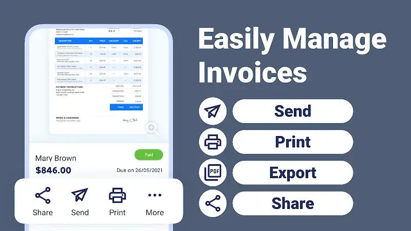Invoice Maker, Invoices Manage app preview 4