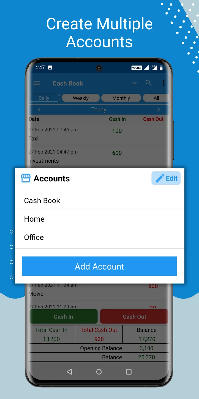 Pratinjau aplikasi Cash Book 5