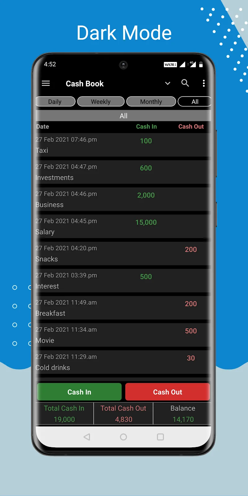 Pratinjau aplikasi Cash Book 6
