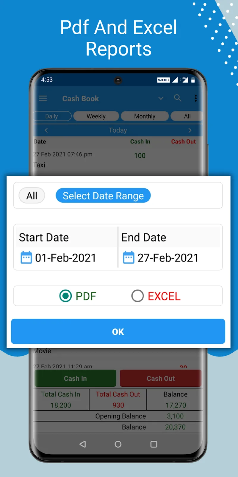 Pratinjau aplikasi Cash Book 4