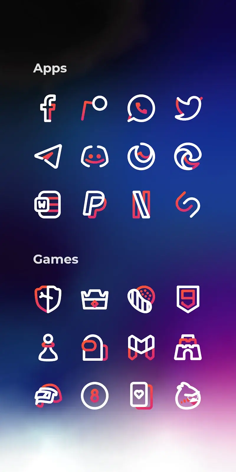 Aline Red: linear icon pack screenshot 5