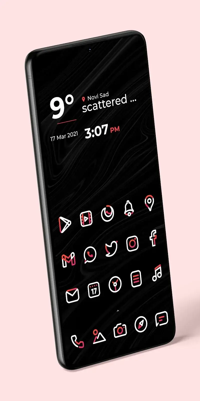Aline Red: linear icon pack screenshot 3