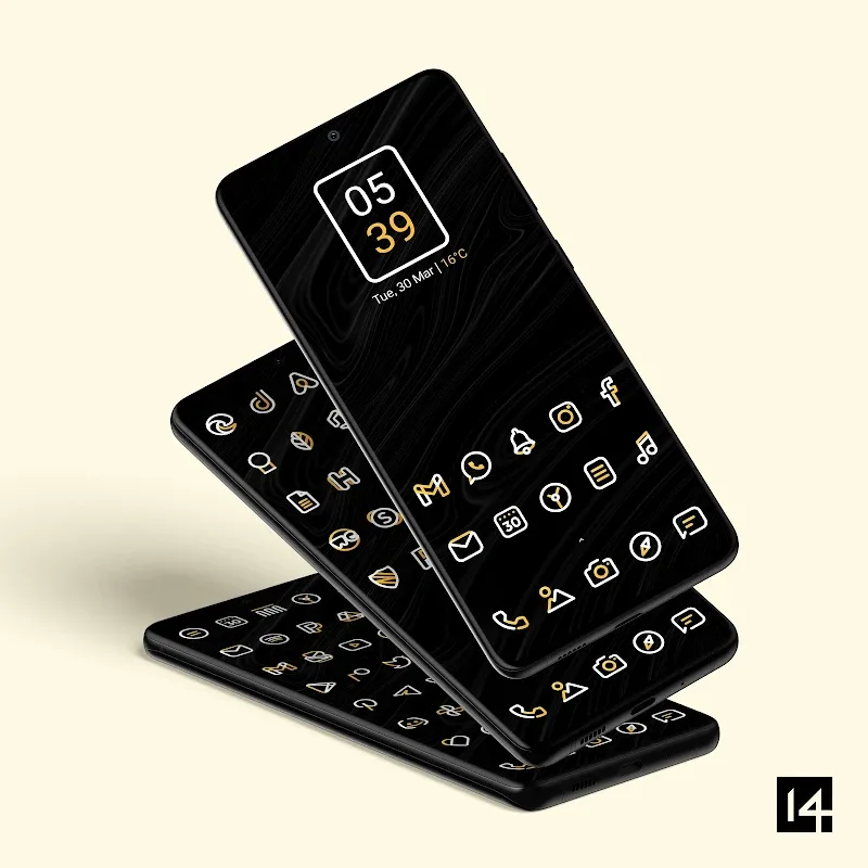 Captura de tela 1 do Aline Yellow Linear Icon Pack