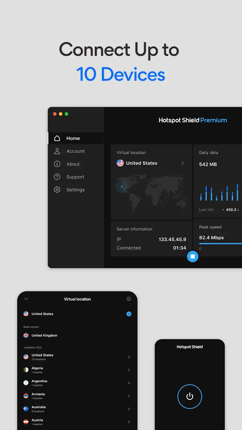 Hotspot Shield VPN tangkapan layar 5