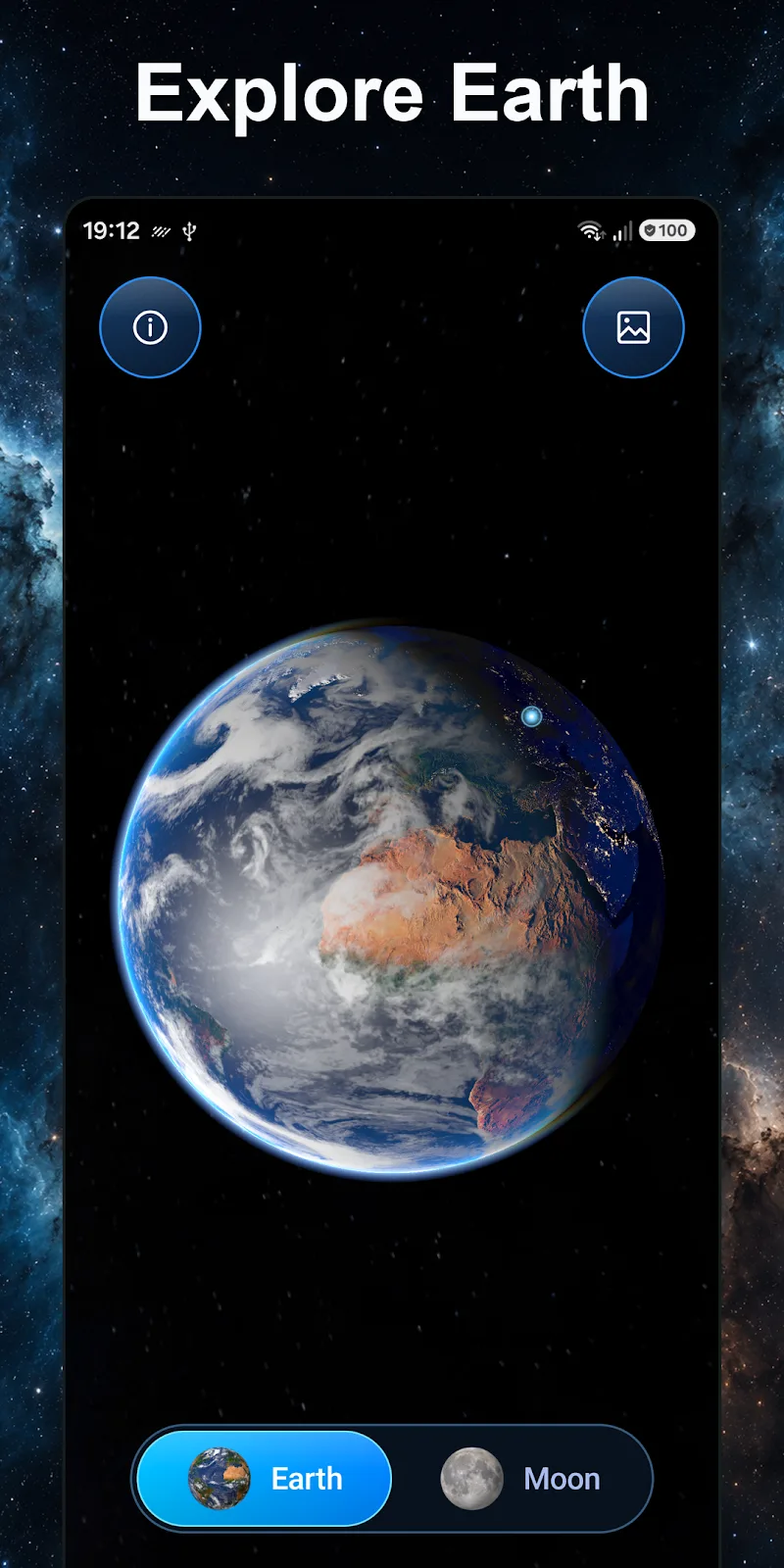 Image 1 de l'application 3D Earth & Real Moon