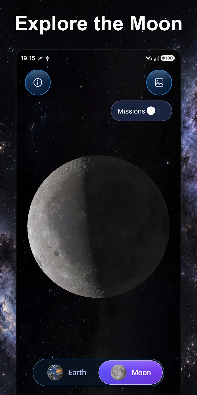 Image 2 de l'application 3D Earth & Real Moon