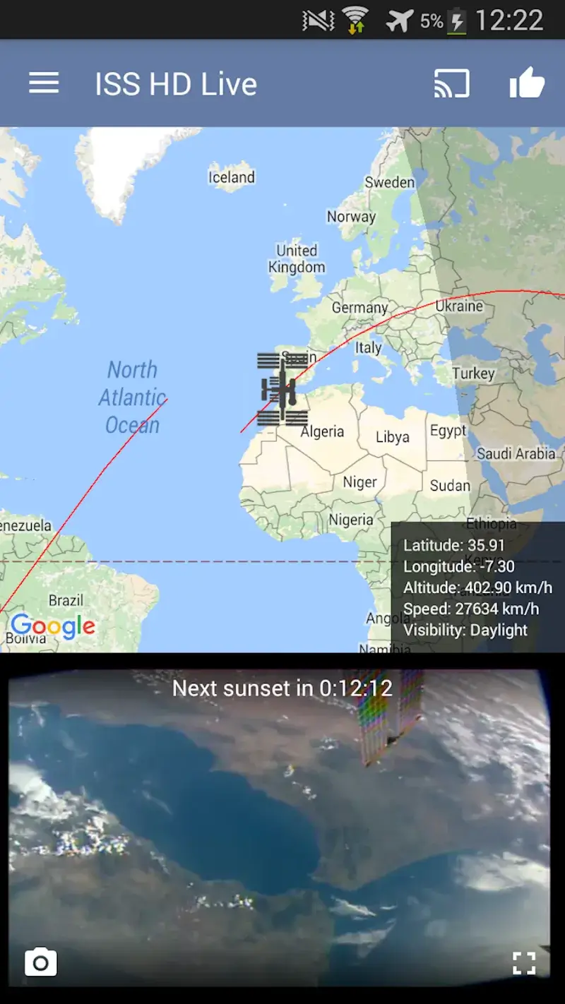 ISS Live Now: Live Earth View screenshot 1
