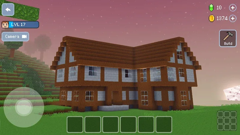 Tangkapan layar Block Craft 2 - Tekstur bangunan yang mendetail