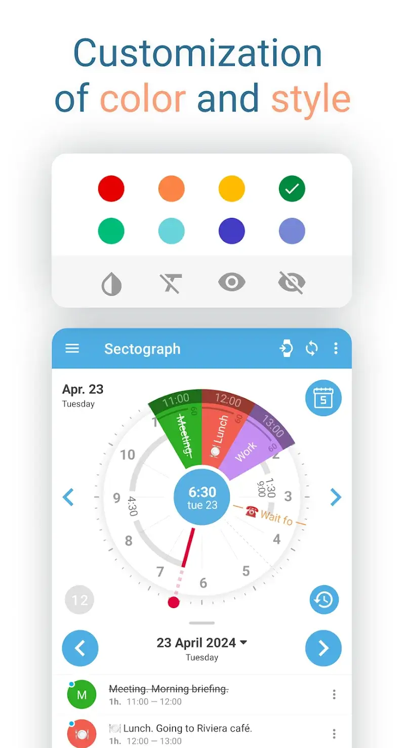Sectograph screenshot 3