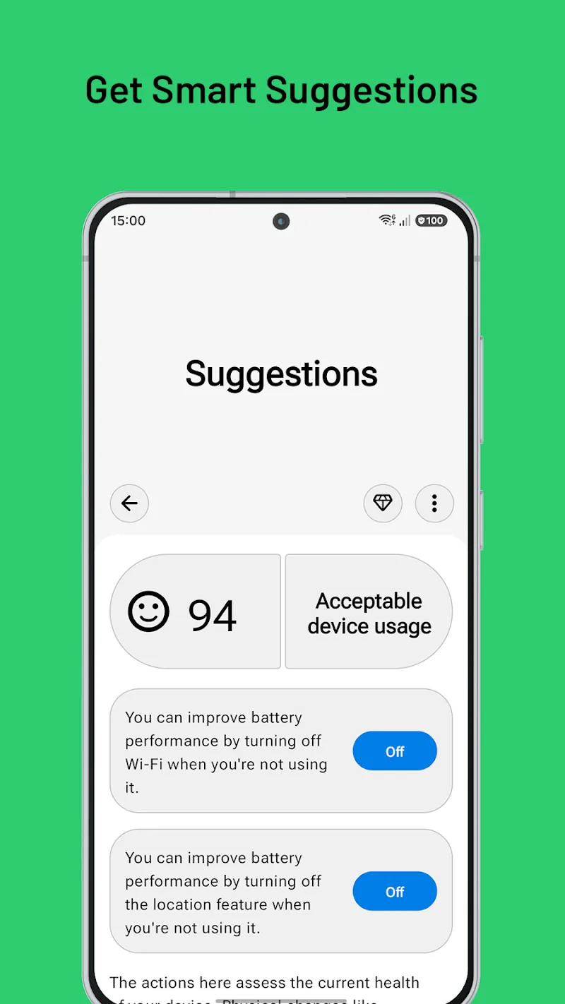 Pratinjau aplikasi Device Care 2