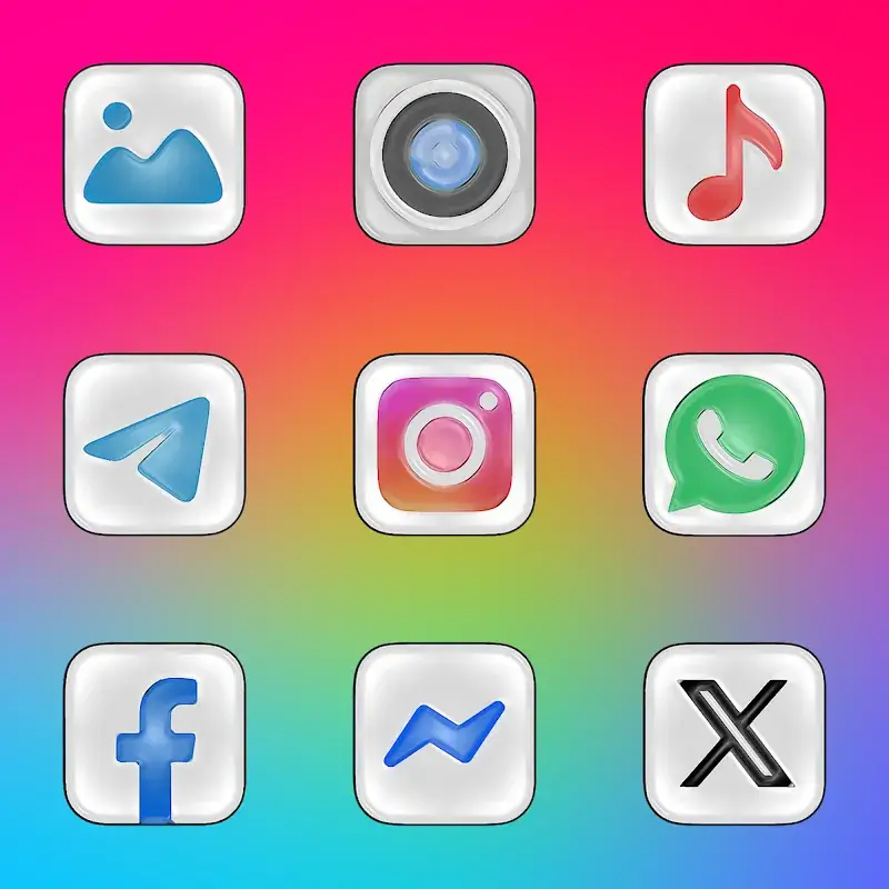 Ảnh chụp màn hình Glossy - Icon Pack 2