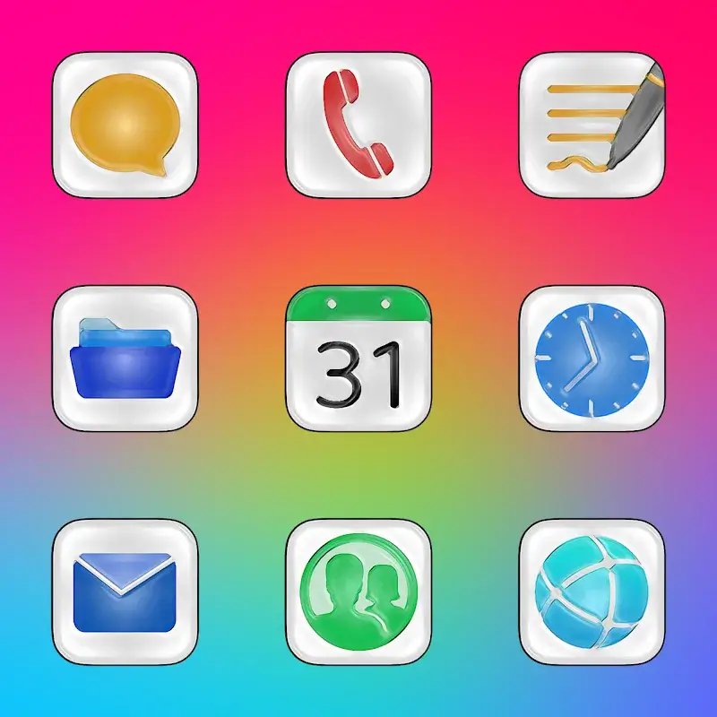 Ảnh chụp màn hình Glossy - Icon Pack 1