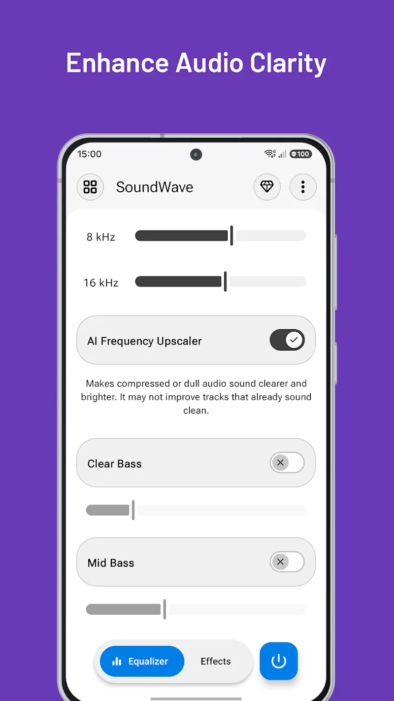 Pratinjau dalam aplikasi SoundWave 2