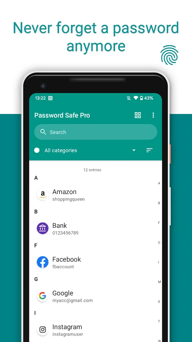 ภาพหน้าจอ Password Safe and Manager 1