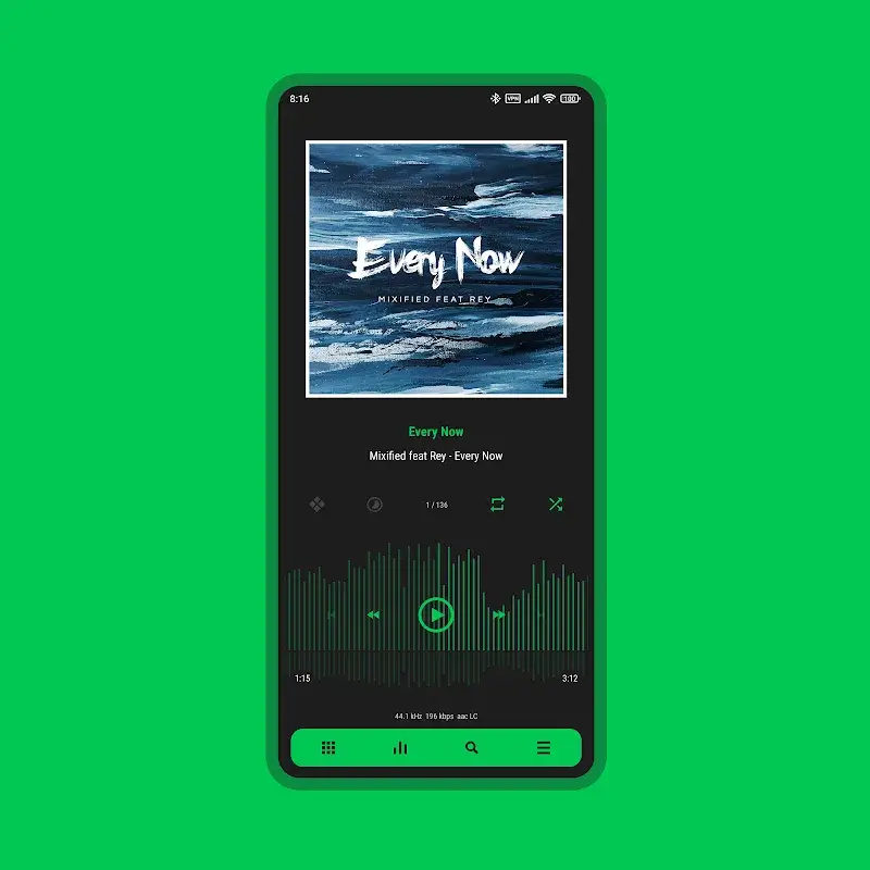 Luminous Black - Poweramp Skin screenshot 3