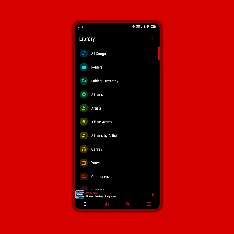 Luminous Black - Poweramp Skin screenshot 6