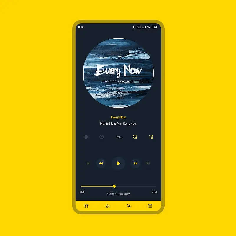 Lumin,ous Black - Poweramp Skin screenshot 2