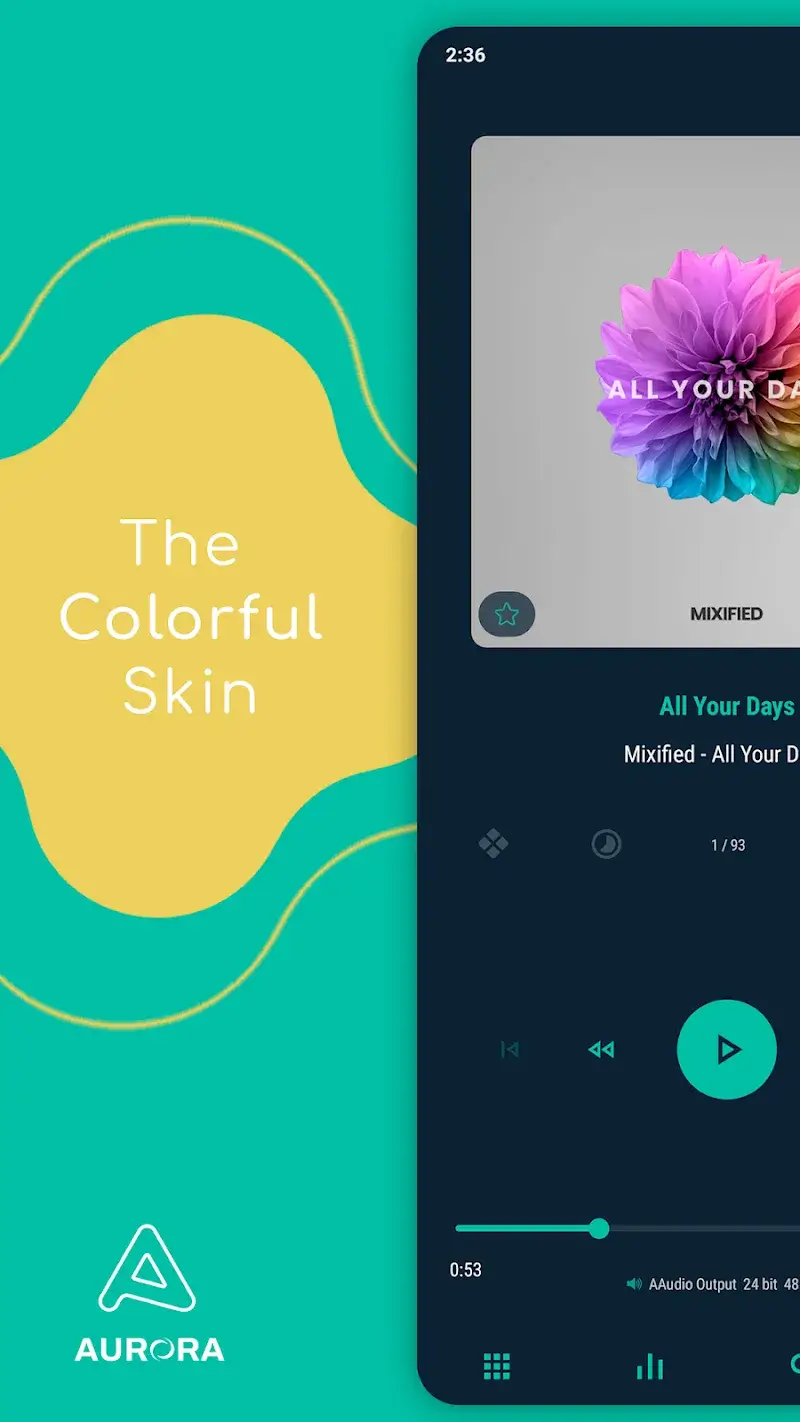 Capture d'écran 1 Aurora – Poweramp Skin APK
