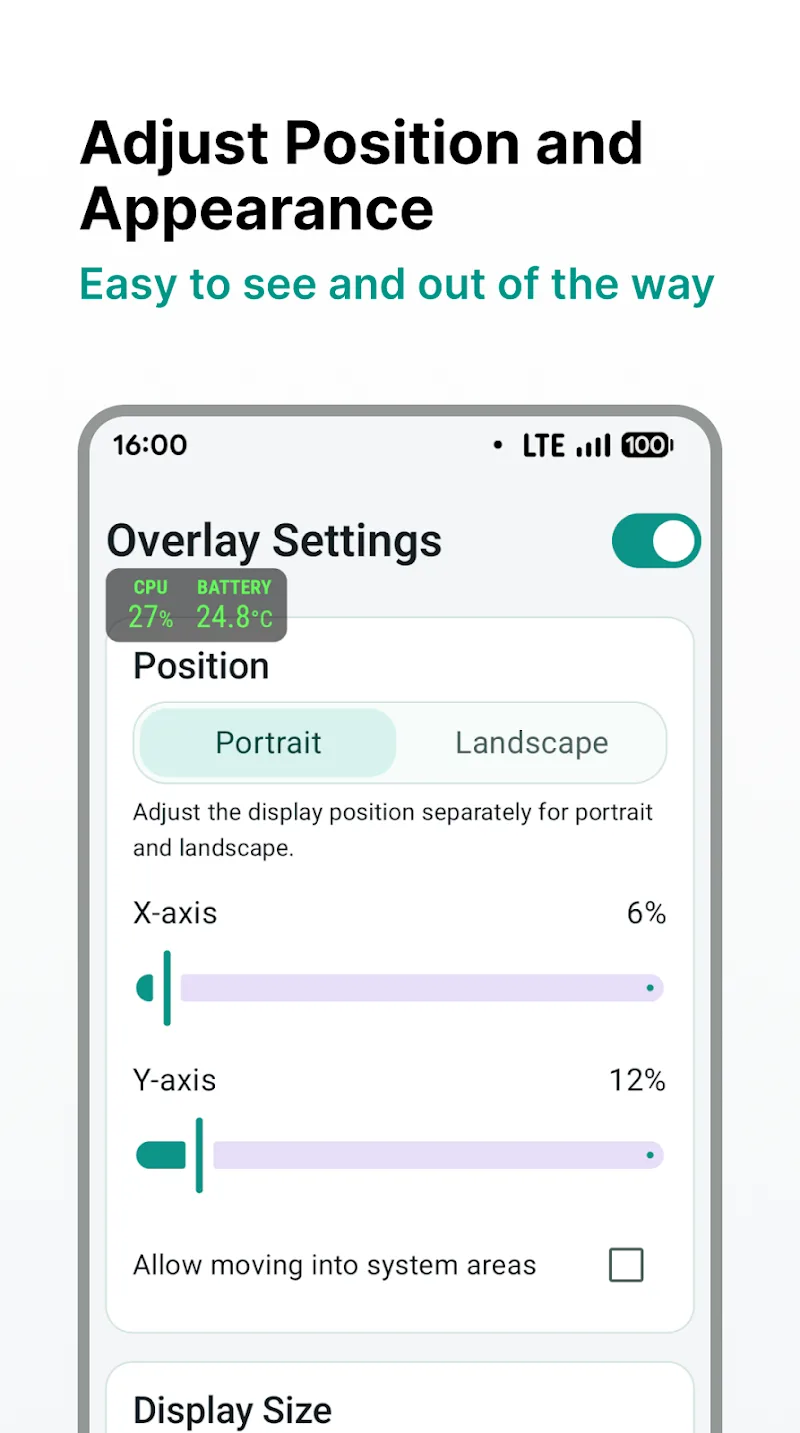Capture d'écran d'Overlay Monitor CPU/Battery 4
